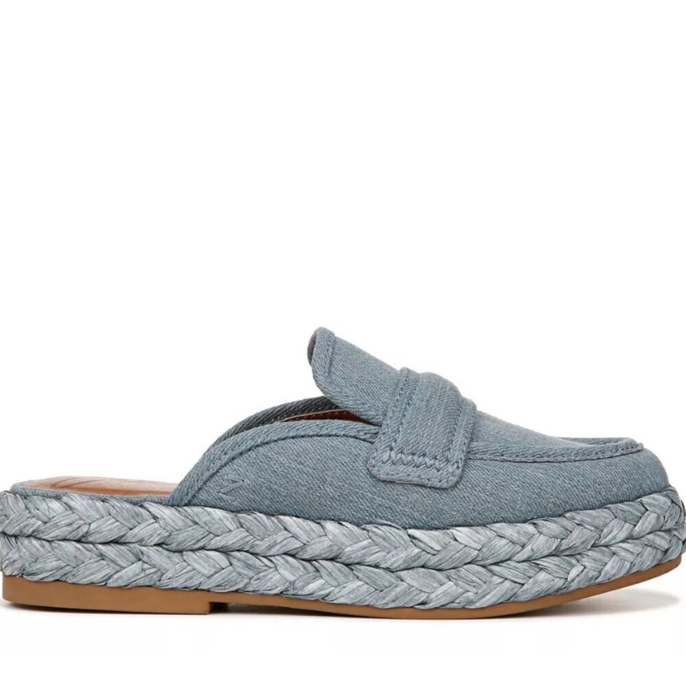 Zodiac SZ 8.5 NWOT Gizelle Blue Denim Mule Slide Resort Boho 70's Chic - Picture 4 of 12